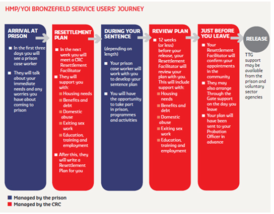 Diagram of service user's journey